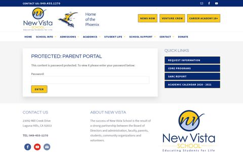 Parent Portal | New Vista School