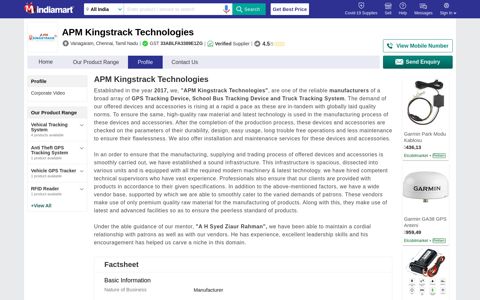 APM Kingstrack Technologies - Manufacturer from ...