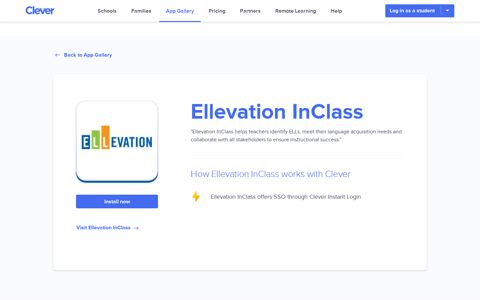 Ellevation InClass - Clever application gallery | Clever