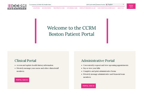 CCRM Boston MA & NH Patient Portal | CCRM Fertility Clinic