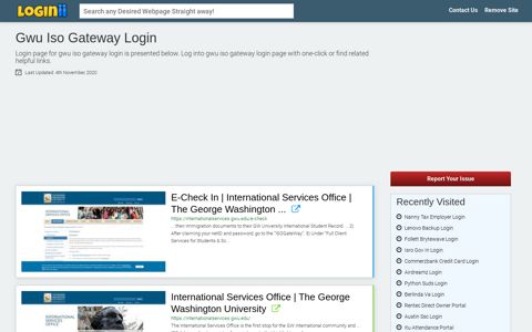 Gwu Iso Gateway Login - Loginii.com