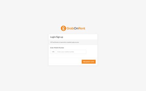 Login/Sign up - GrabOnRent