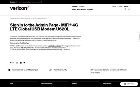 Sign in to the Admin Page - MiFi 4G LTE Global USB Modem ...