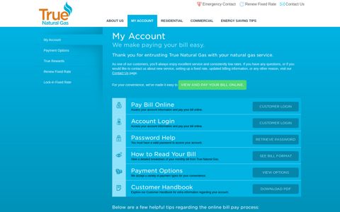 My Account | View & Pay Your Bill - True Natural Gas