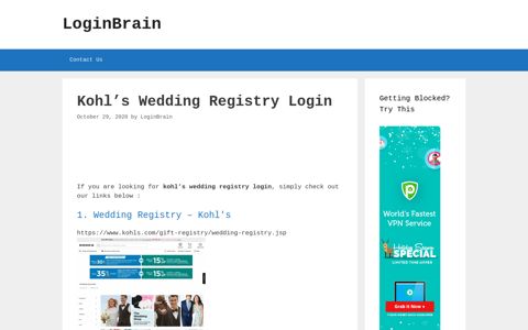 kohl's wedding registry login - LoginBrain