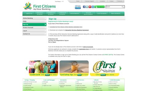 sign up for Online Banking - First Citizens
