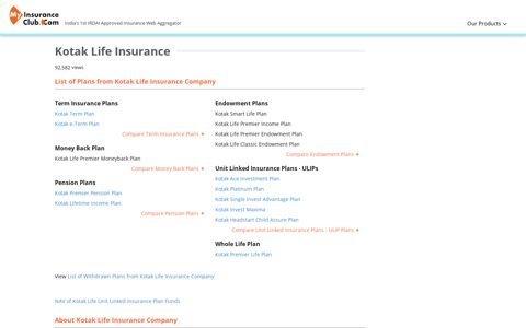 Kotak Life Insurance - Plan & Company Details, Reviews ...