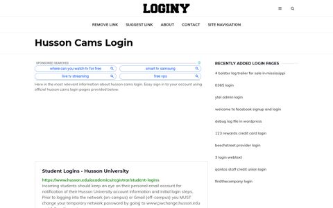 Husson Cams Login ✔️ One Click Login - Loginy