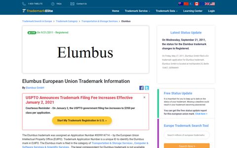Elumbus Trademark of Elumbus GmbH. Application Number ...