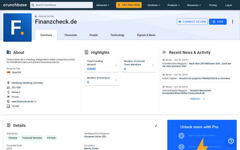 Finanzcheck.de - Crunchbase Company Profile & Funding
