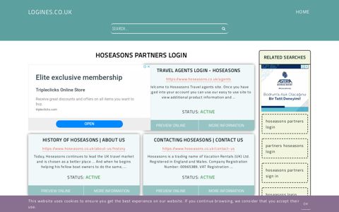 hoseasons partners login - General Information about Login