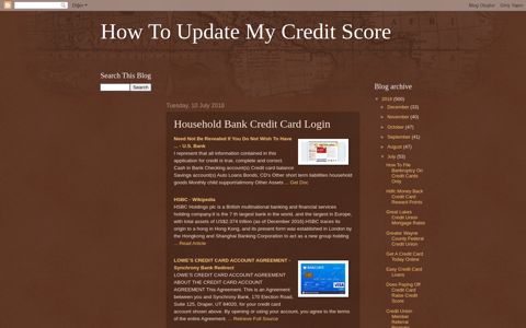 Household Bank Credit Card Login - How To Update My ...