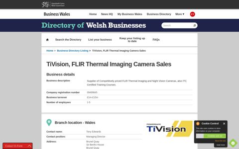 TiVision, FLIR Thermal Imaging Camera Sales - Business Wales