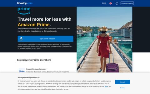 Experience the world with Booking.com and Amazon Prime