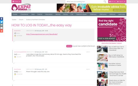 HOW TO LOG IN TODAY.....the easy way | ExpatWoman.com