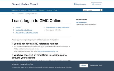 I cant log in to GMC Online - GMC