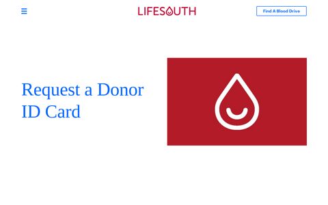 Request a Donor ID Card - Lifesouth Community Blood Centers