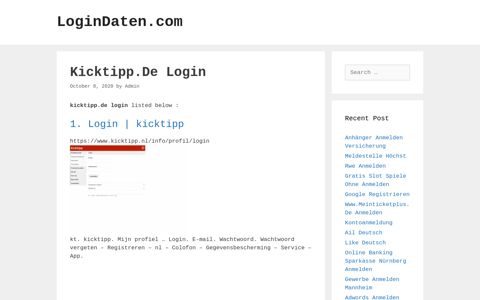 Kicktipp.De - Login | Kicktipp - LoginDaten.com