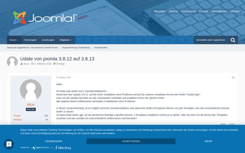 Udate von joomla 3.8.12 auf 3.8.13 - Komponenten - Joomla ...