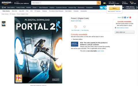 Buy Portal 2 (Digital Code) Online at Low Prices in India | G2A ...