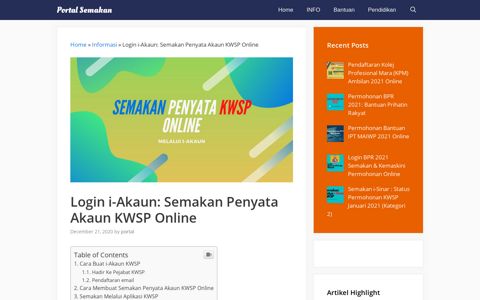 Login i-Akaun: Semakan Penyata Akaun KWSP Online ...