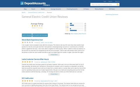 General Electric Credit Union Reviews - Deposit Accounts