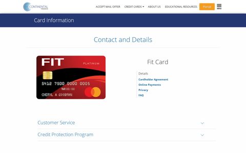 Fit Card - Continental Finance