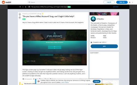 "Do you have a HiRez Account? bug, can't login! Little help ...