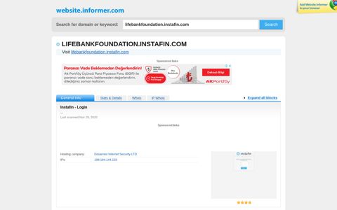 lifebankfoundation.instafin.com at WI. Instafin - Login