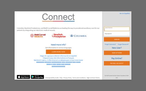 Connect - Login Page