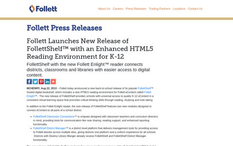 Follett Launches New Release of FollettShelf™ with an ...