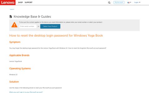 How to reset the desktop login password for Windows Yoga ...