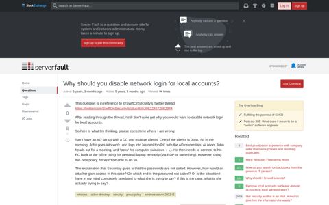 Why should you disable network login for local accounts ...