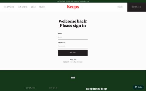 Sign In - Keeps