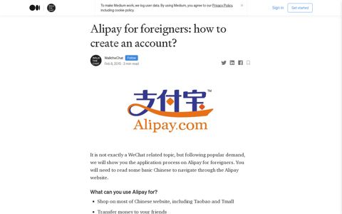 Alipay for foreigners: how to create an account? | by ... - Medium