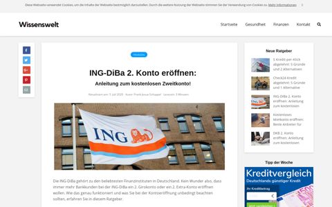 ING-DiBa 2. Konto eröffnen - Anleitung zum kostenlosen ...