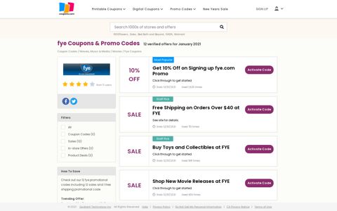 fye Promo Codes, Coupons & Deals - Dec 2020 - Coupons.com
