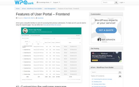 Features of User Portal - Frontend - User Management
