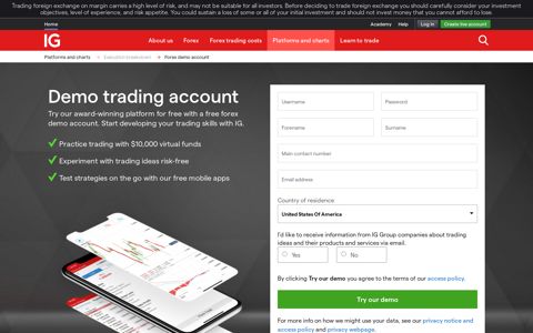 Free Forex Trading Demo Account | IG US