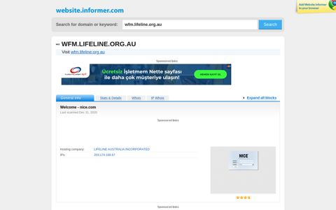 wfm.lifeline.org.au at WI. Welcome - nice.com - Website Informer