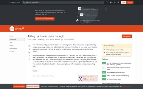 chroot - Jailing particular users on login - Ask Ubuntu