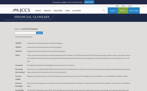 Financial Glossary - JCCS Certified Public Accountants