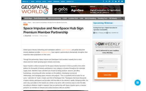 Space Impulse and NewSpace Hub Sign Premium Member ...