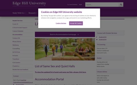 Living in Halls - Student Services - Edge Hill University