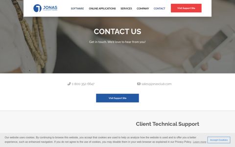 Contact Us - Jonas Club Software