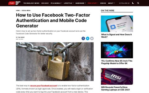 How to Use Facebook Two-Factor Authentication and Mobile ...