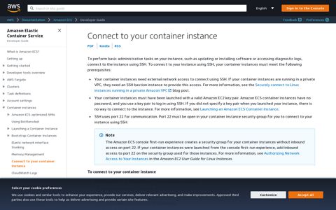 Connect to your container instance - Amazon Elastic ...