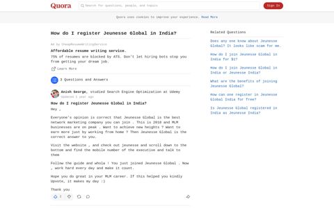 How to register Jeunesse Global in India - Quora