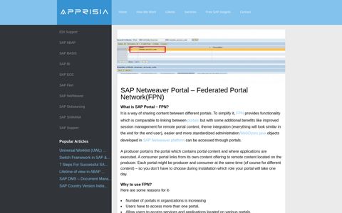 SAP Netweaver Portal - Federated Portal Network(FPN)