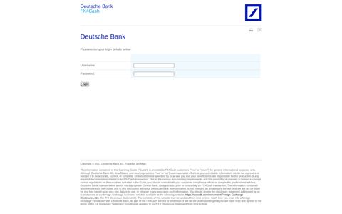 Deutsche Bank FX4Cash Login